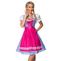 Traditionele Karodirndl roze/blauw geruit