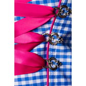 Traditionele Karodirndl roze/blauw geruit