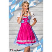 Traditionele Karodirndl roze/blauw geruit