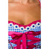 Traditionele Karodirndl roze/blauw geruit