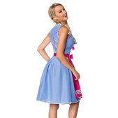 Traditionele Karodirndl roze/blauw geruit