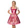 Premium dirndl met borduurwerk roze/rood