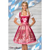 Premium dirndl met borduurwerk roze/rood
