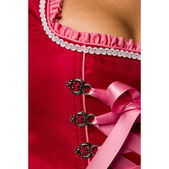 Premium dirndl met borduurwerk roze/rood
