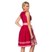 Premium dirndl met borduurwerk roze/rood