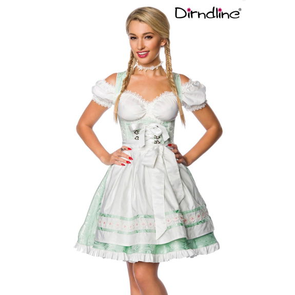 Pastel Dirndl jurk wit/groen