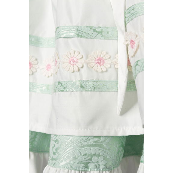 Pastel Dirndl jurk wit/groen