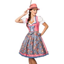 Dromerige dirndl roze/blauw bloem