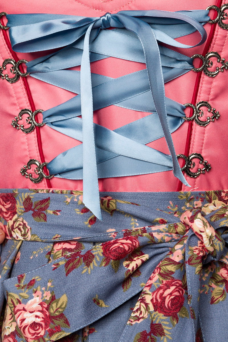 Dromerige dirndl roze/blauw bloem - afbeelding 5