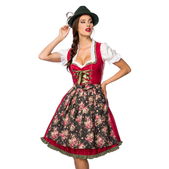 Dromerige dirndl rood/zwart bloem
