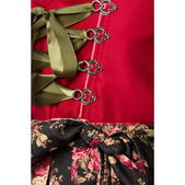 Dromerige dirndl rood/zwart bloem