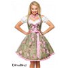 Dirndl met bloemschort army/roze Dirndl met bloemschort army/roze
