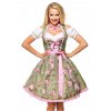 Dirndl met bloemschort army/roze Dirndl met bloemschort army/roze