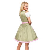 Dirndl met bloemschort army/roze