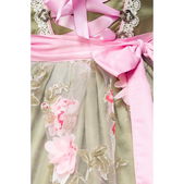 Dirndl met bloemschort army/roze