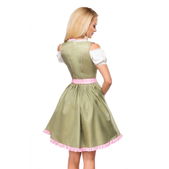 Dirndl met bloemschort army/roze