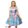 Dirndl met bloemschort aqua/roze Dirndl met bloemschort aqua/roze
