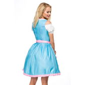 Dirndl met bloemschort aqua/roze