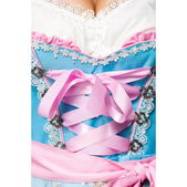 Dirndl met bloemschort aqua/roze