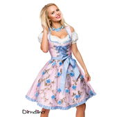 Dirndl met bloemschort zacht roze