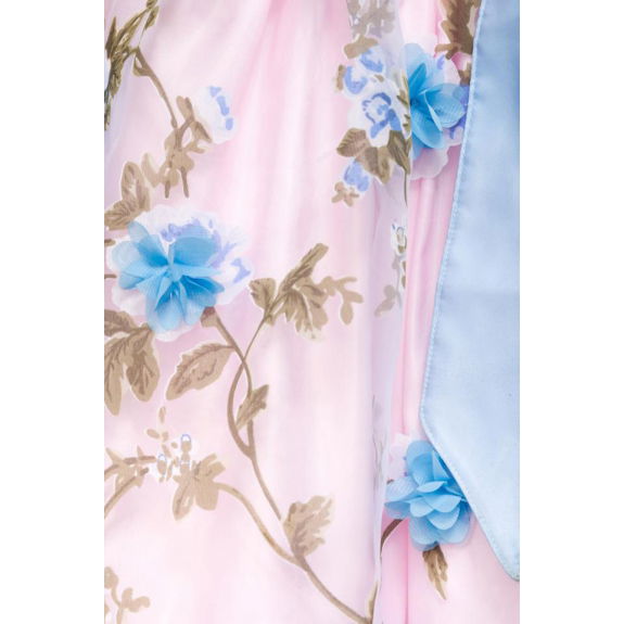 Dirndl met bloemschort zacht roze