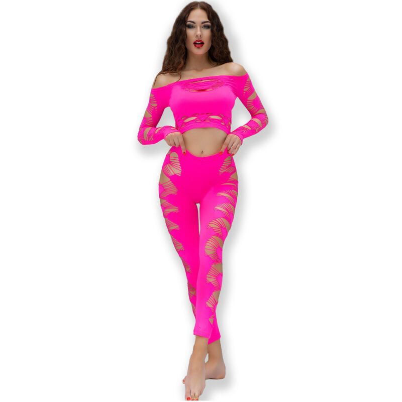 Chilirose - Cr 4632 Top & Pantalon Fuchsia S/L