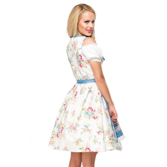 Dirndl romantische bloemen wit
