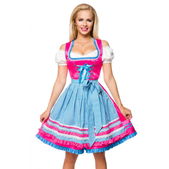 Dirndl jurk roze met geruit schort