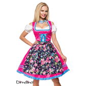 Dirndl jurk roze met bloemenschort