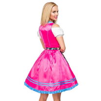 Dirndl jurk roze met bloemenschort