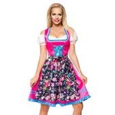Dirndl jurk roze met bloemenschort