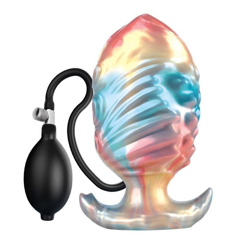 Power Monsters - Ebon Leviathan Driekleurige Opblaasbare Fantasie Anale Plug 18 cm