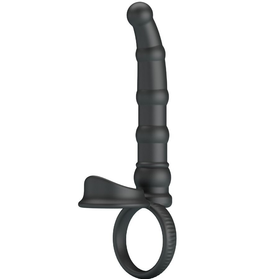 Pretty Love - Tatum Vibrerende Penisring Met Plug 10 Vibraties Zwart