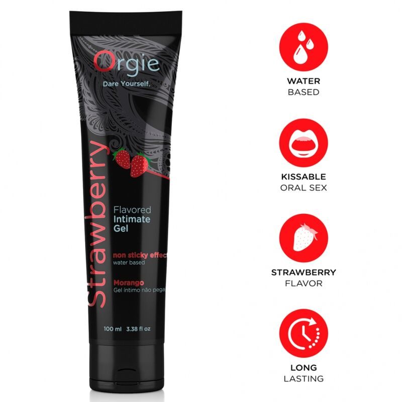 Orgie - Glijmiddel Tube Aardbei Kusbare Intieme Gel Op Waterbasis 100 ml