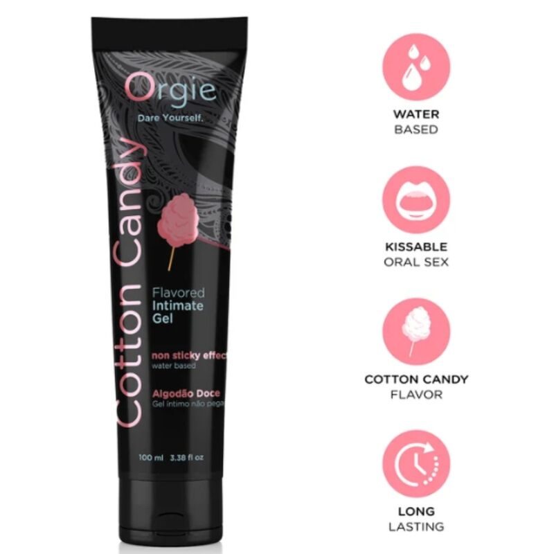 Orgie - Glijmiddel Tube Cotton Candy Kissable Water-Based Intieme Gel 100 ml