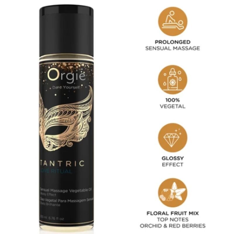 Orgie - Tantrische Liefdesritueel Sensuële Massage Plantaardige Olie 200 ml