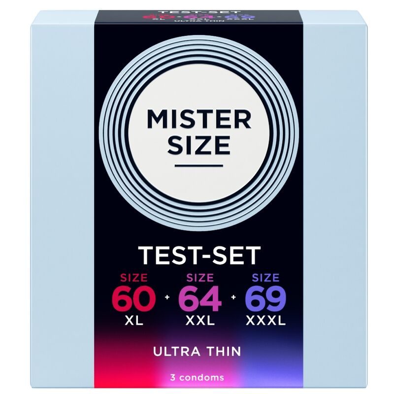 Mister Size - Condoomproefset Maat 60-64-69 mm (3 Stuks)