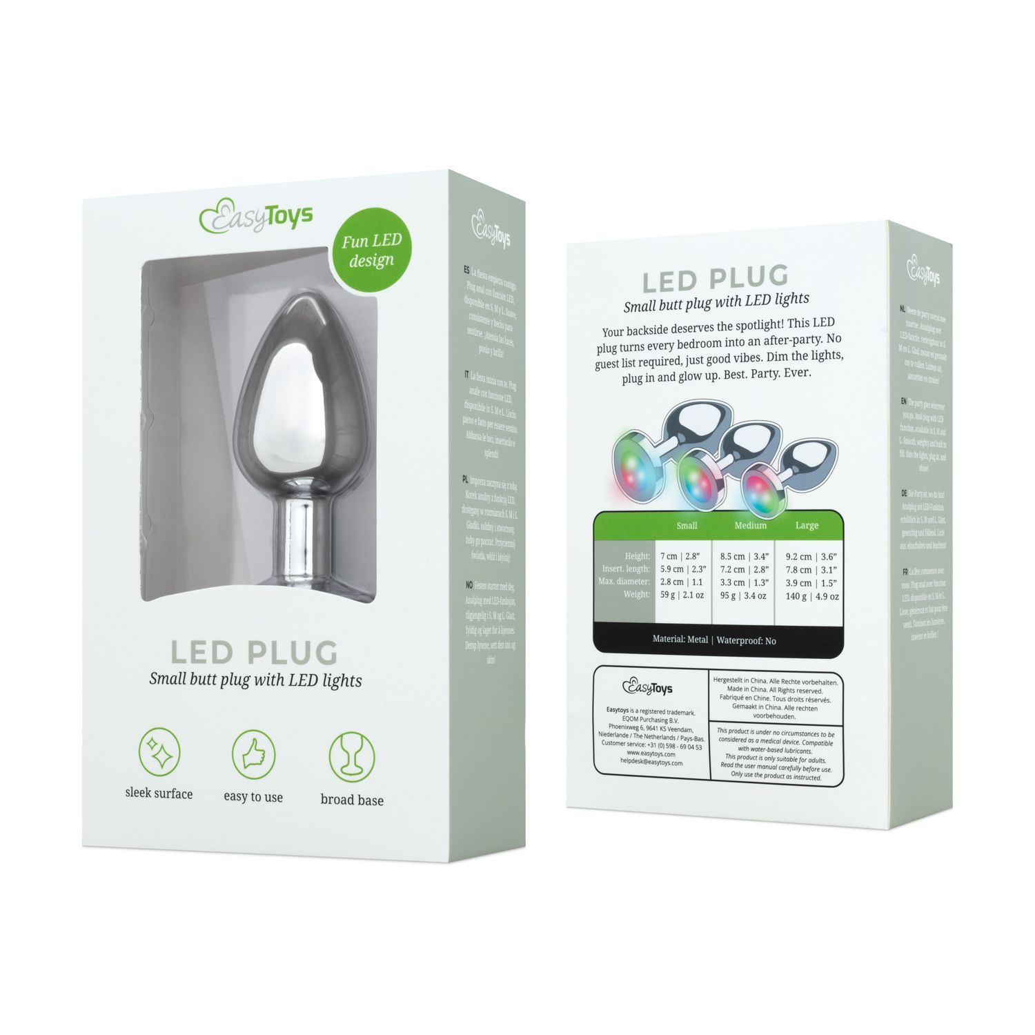Easytoys Anal Collection - Buttplug LED Small - Zilver - afbeelding 2