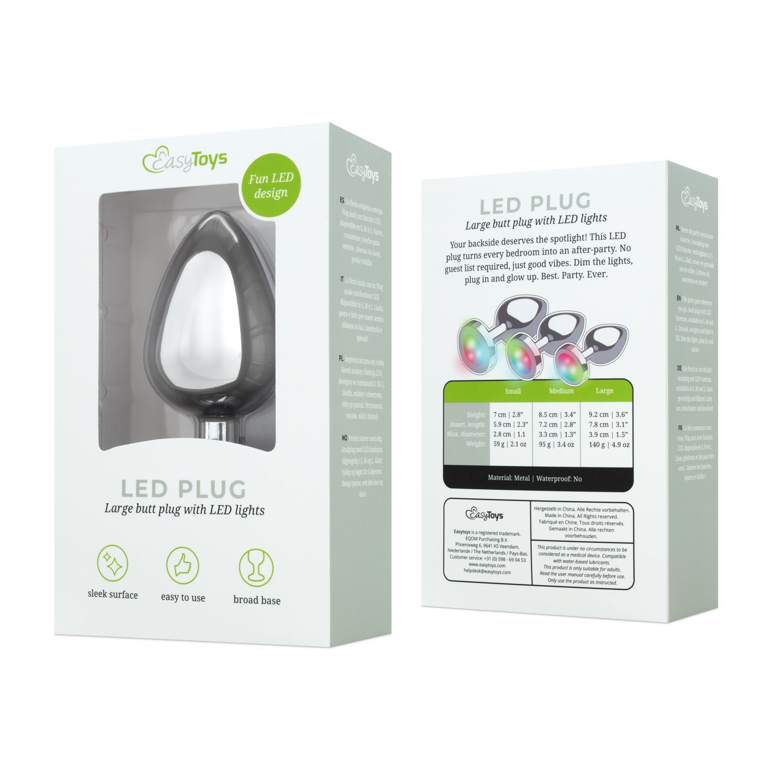 Easytoys Anal Collection - Buttplug LED Large - Zilver - afbeelding 2