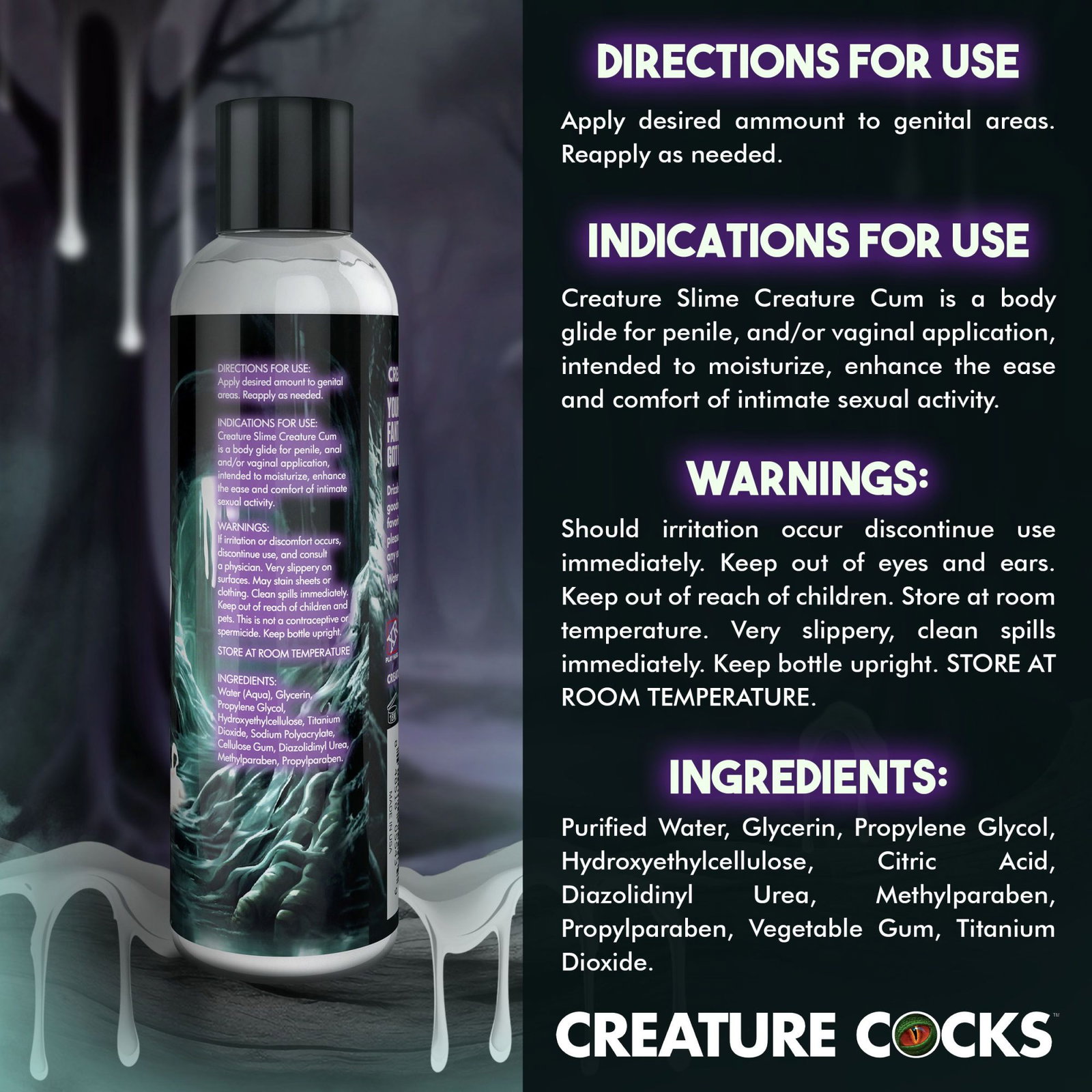 Creature Cocks - Creature Slime Creature Cum Jizz Glijmiddel - 237 ml - afbeelding 5