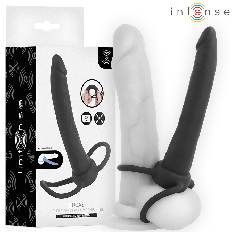 Intense - Lucas Anale Dildo Met Penis- En Testikelring Van Siliconen