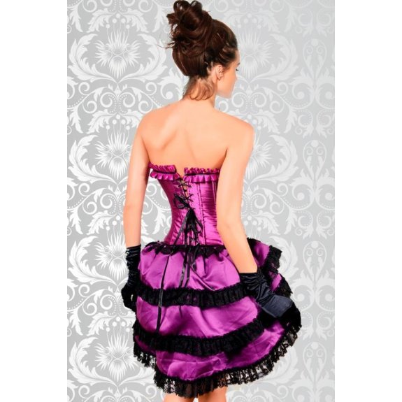 Burlesque corset ruches lila