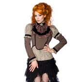 Steampunk-blouse met jabot