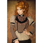 Steampunk-blouse met jabot