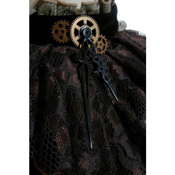 Steampunk-blouse met jabot