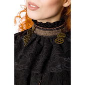 Steampunk-blouse met afneembare jabot
