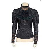Steampunk-blouse met afneembare jabot