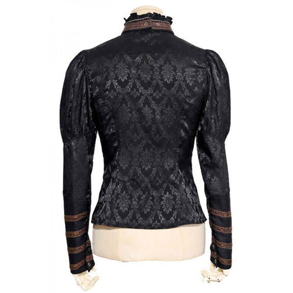 Steampunk-blouse met afneembare jabot
