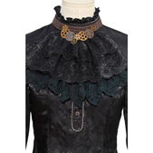 Steampunk-blouse met afneembare jabot