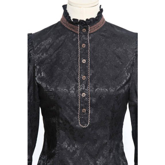 Steampunk-blouse met afneembare jabot